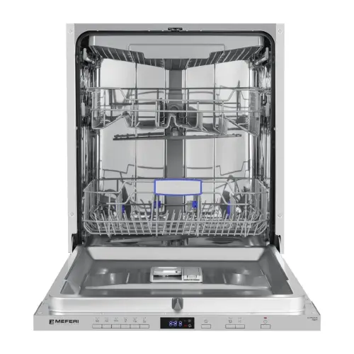 Посудомоечная машина встраиваемая MEFERI MDW6063 POWER, 60 см, напольная, 14 комплектов посуды, 6 программ, 3 корзины, половинная загрузка, отсрочка, таймер, защита от протечек