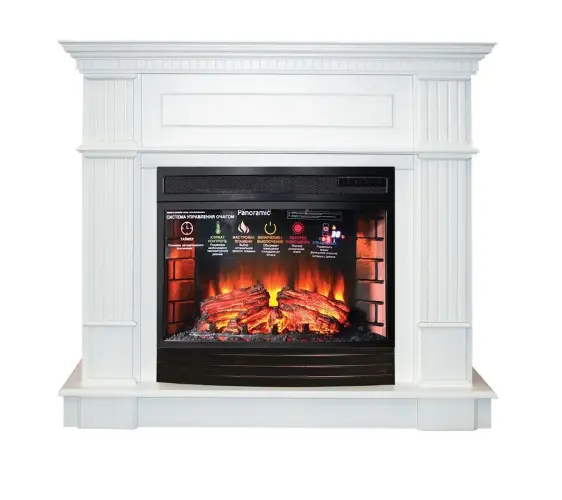 Каминокомплект Interflame Рим с очагом Panoramic 25 LED FX белый