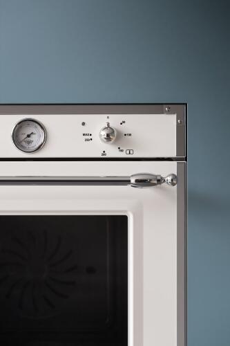 Электрический встраиваемый духовой шкаф Bertazzoni, 9 функций, аналоговый термометр, 60 см, слоновая кость/хром