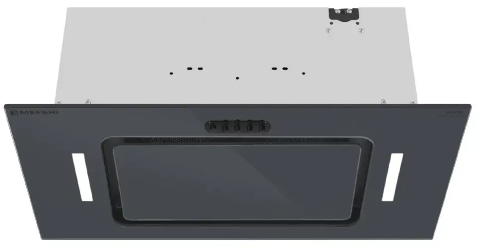 Вытяжка кухонная MEFERI INBOX60GR GLASS ULTRA, 60 см, встраиваемая, серая, стекло, производительность 900 м3/ч, 3 скорости, низкий уровень шума, режимы отвод и рециркуляция, гарантия 3 года