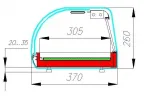 Витрина настольная Carboma A37 SM 1,0-1 Sushi, ВХСв-1,0 cуши-кейс, холодильная