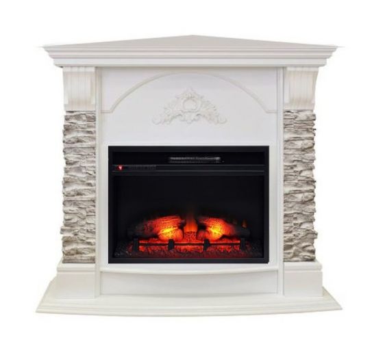 Каминокомплект RealFlame Athena Corner GR STD/EUG/24 WT с очагом Eridan 24