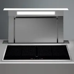 Белая worktop вытяжка FALMEC DOWNDRAFT GLASS WHITE 900 мм со стеклом без мотора