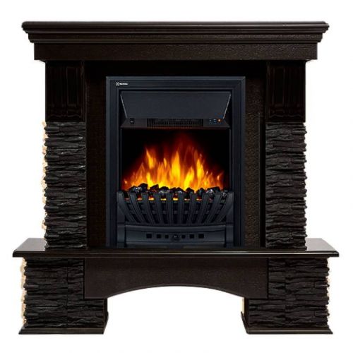 Каминокомплект Firelight Pietra Nuovo Classic с очагом Electrolux EFP/P-1020LS сланец чёрный/шпон венге
