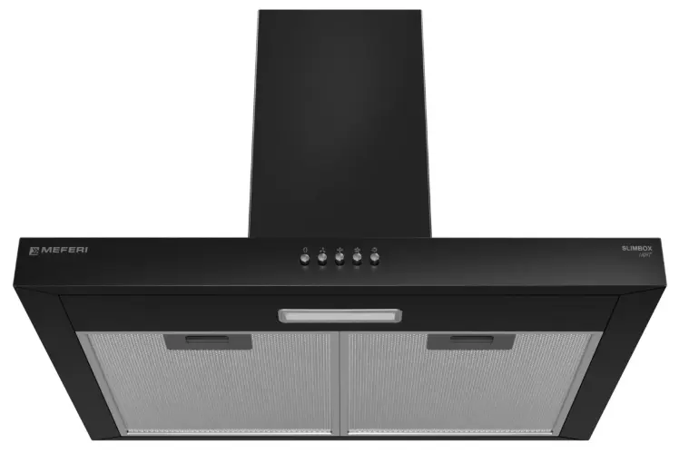 Вытяжка кухонная MEFERI SLIMBOX60BK COMFORT, 60 см, купольная, черная, производительность 950 м3/ч, 3 скорости, низкий уровень шума, режимы отвод и рециркуляция, гарантия 3 года