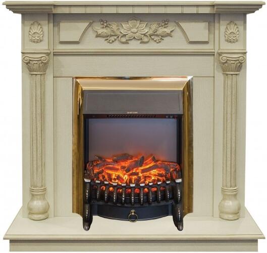Каминокомплект RealFlame Dacota STD/EUG WT с очагом Fobos Lux Brass S