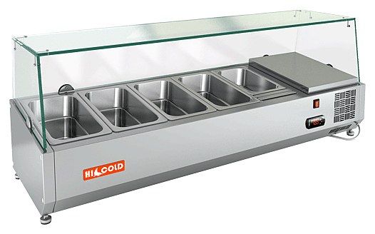 Настольная холодильная витрина для ингредиентов HICOLD VRX 1200 1/3