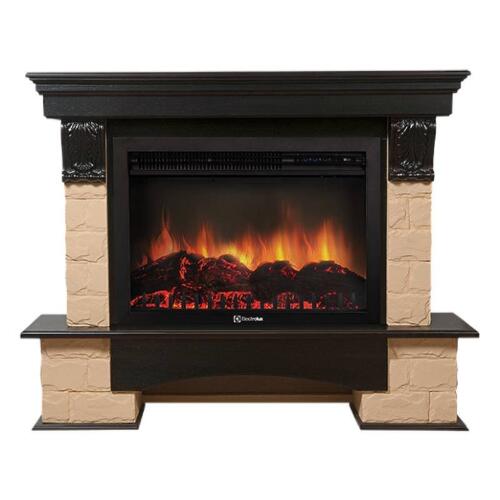 Каминокомплект Firelight Forte 30S с очагом Electrolux EFP/P-3020LS камень бежевый/шпон темный дуб