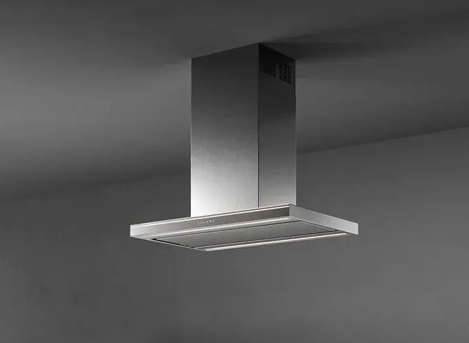 Островная вытяжка FALMEC LUMINA NRS ISOLA GLASS STEEL 90 см из нержавеющей стали со стеклом