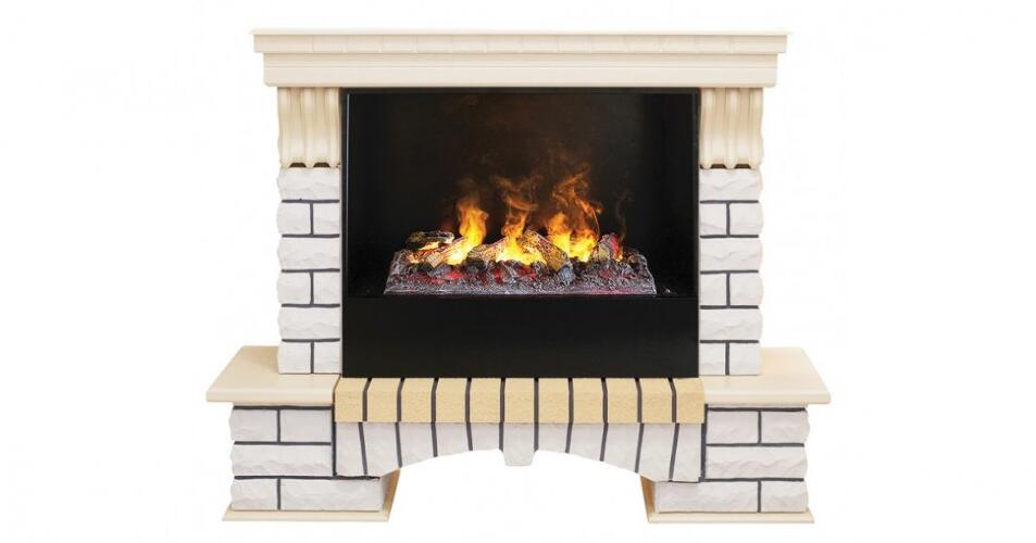 Каминокомплект RealFlame Country 26 WT с очагом 3D Cassette 630 + Black вставка