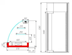Витрина настольная Carboma A57 VM 1,2-1, ВХС-1,2 Арго XL, black&steel, холодильная