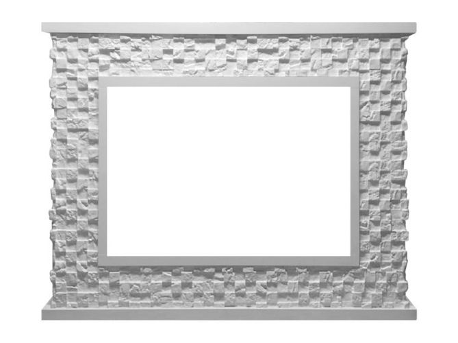 Портал Firelight Quadro 30 камень песчаник античный белый/белая эмаль