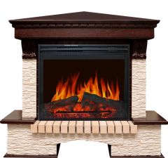 Каминокомплект Royal Flame Pierre Luxe угловой мелкий сланец бежевый c очагом Jupiter FX New