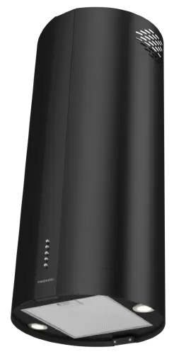 Вытяжка кухонная цилиндрическая островная MEFERI TUBE40BK ISLA POWER, 40 см, черная, производительность 850 м3/ч, 3 скорости, низкий уровень шума, режимы отвод и рециркуляция, гарантия 3 года