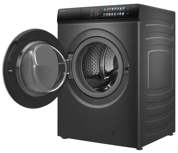 Стиральная машина с сушкой 2 в 1, инвертором и паром MEFERI MFWD1281416GR COMFORT PLUS отдельностоящая серая, загрузка 12 кг стирка, 8 кг сушка