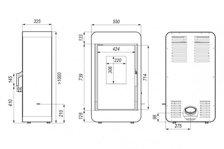 Печь DEFRO HOME PICO, 6,6кВт, белая сталь