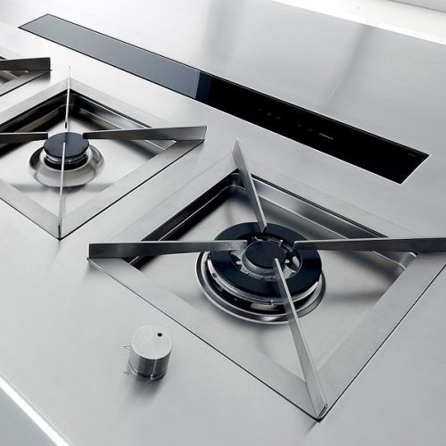 Черная worktop вытяжка FALMEC DOWNDRAFT GLASS BLACK 90 см со стеклом без мотора