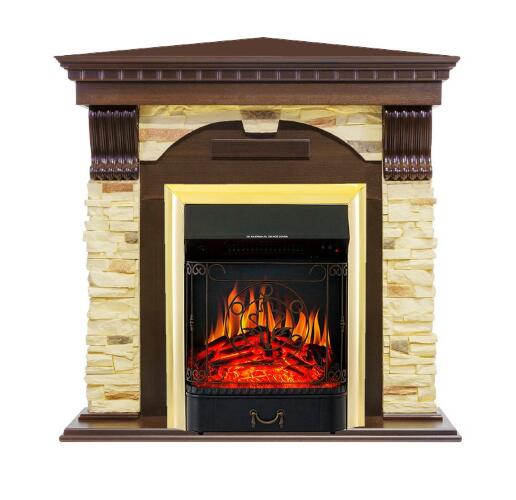 Каминокомплект Royal Flame Dublin угловой с очагом Majestic FX Brass