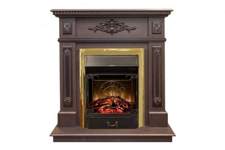 Каминокомплект RealFlame Lilian STD/EUG DN с очагом Majestic Lux Brass S