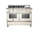 Варочный центр Bertazzoni, 6 газовых конфорок, два многофункциональных электрических шкафа, Heritage, 120 см, слоновая кость