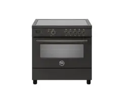 Варочный центр Bertazzoni, 5 индукционных зон, многофункциональный электрический шкаф, 90 см, карбонио