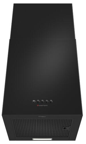 Кубическая вытяжка кухонная MEFERI ROOMBOX40BK COMFORT, пристенная, 40 см, черная, квадратная, производительность 1100 м3/ч, 3 скорости, низкий уровень шума, режимы отвод и рециркуляция, гарантия 3 года