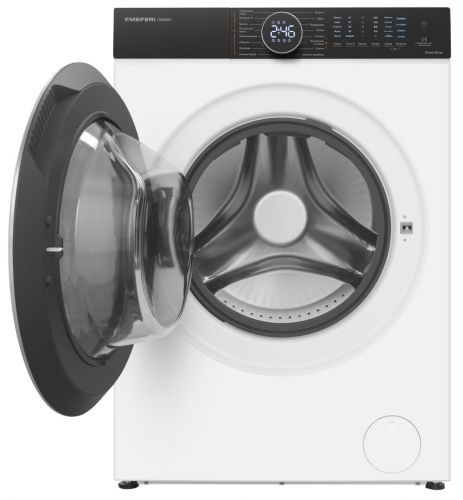 Стиральная машина с сушкой 2 в 1, инвертором и паром MEFERI MFWD1071216WH COMFORT PLUS отдельностоящая белая, с прямым приводом, загрузка 10 кг стирка, 7 кг сушка