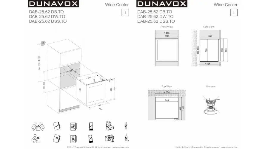 Винный шкаф Dunavox DAB-25.62DW.TO