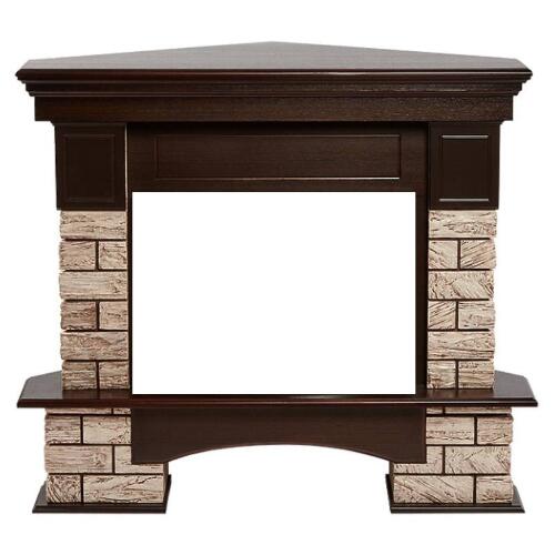 Портал Firelight Forte Wood 25U (угловой) камень коричневый/шпон темный дуб