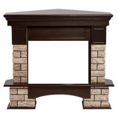 Портал Firelight Forte Wood 25U (угловой) камень коричневый/шпон темный дуб