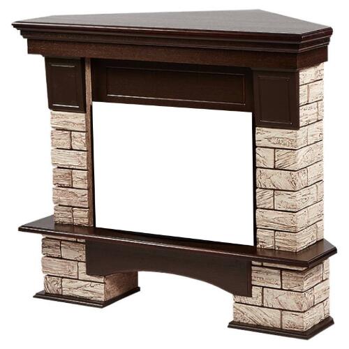 Портал Firelight Forte Wood 25U (угловой) камень коричневый/шпон темный дуб