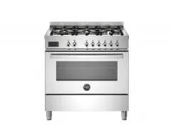 Варочный центр Bertazzoni, 6 газовых конфорок и многофункциональный электрический шкаф, 90 см, нержавеющая сталь