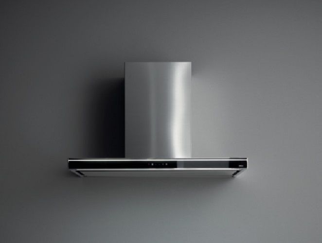 Настенная вытяжка FALMEC LUMINA NRS GLASS BLACK 90 см из нержавеющей стали со стеклом