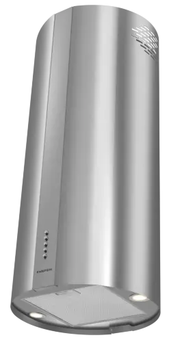 Вытяжка кухонная цилиндрическая островная MEFERI TUBE40IX ISLA POWER, 40 см, серая, производительность 850 м3/ч, 3 скорости, низкий уровень шума, режимы отвод и рециркуляция, гарантия 3 года
