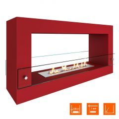 Биокамин SteelHeat FRAME ONE 900 красный (Стекло)