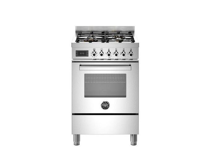 Варочный центр Bertazzoni, 4 газовые конфорки и многофункциональный электрический шкаф, 60 см, нержавеющая сталь