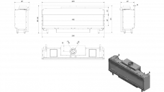 Топка газовая Kratki PRO LEO/200/G31/37MBAR (баллонный газ)