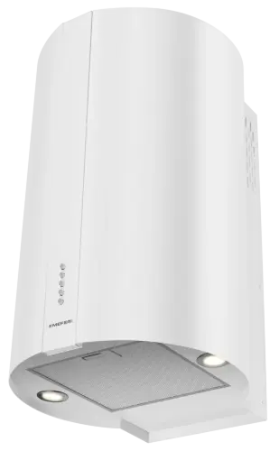 Вытяжка кухонная цилиндрическая настенная MEFERI TUBE40WH POWER, 40 см, белая, производительность 850 м3/ч, 3 скорости, низкий уровень шума, режимы отвод и рециркуляция, гарантия 3 года