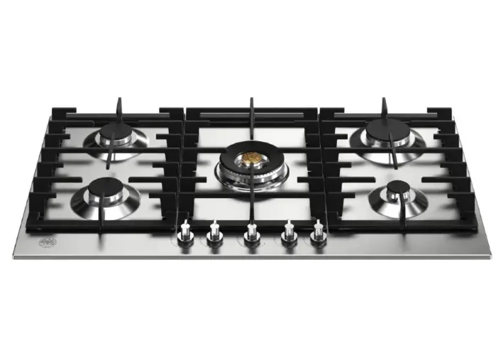 Встраиваемая газовая варочная панель Bertazzoni, конфорка dual wok в центре, 90 см, нержавеющая сталь