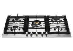 Встраиваемая газовая варочная панель Bertazzoni, конфорка dual wok в центре, 90 см, нержавеющая сталь