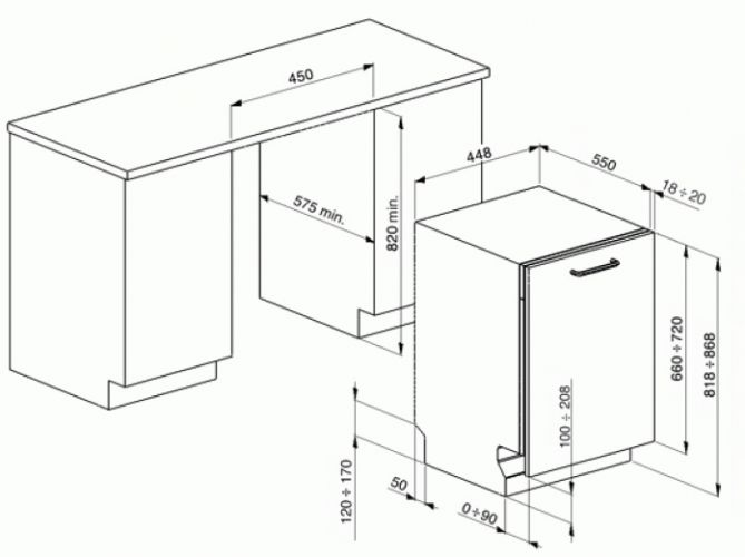 Встраиваемая посудомоечная машина Smeg STA4523