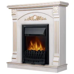 Каминокомплект Firelight Barocco Classic с очагом Electrolux EFP/P-1020LS белый дуб с золотой патиной