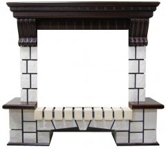 Портал Interflame Экстер темный дуб под очаг Panoramic 25-30 3D