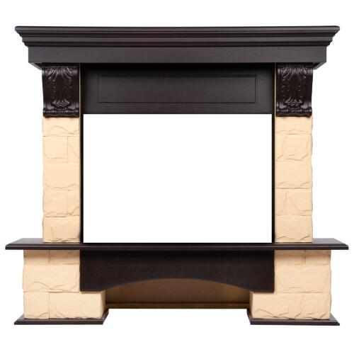 Портал Firelight Forte 25S камень бежевый/шпон темный дуб
