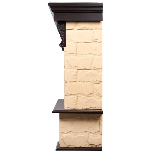 Портал Firelight Forte 25S камень бежевый/шпон темный дуб