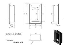 Биокамин CHARLIE 2 черный, TUV