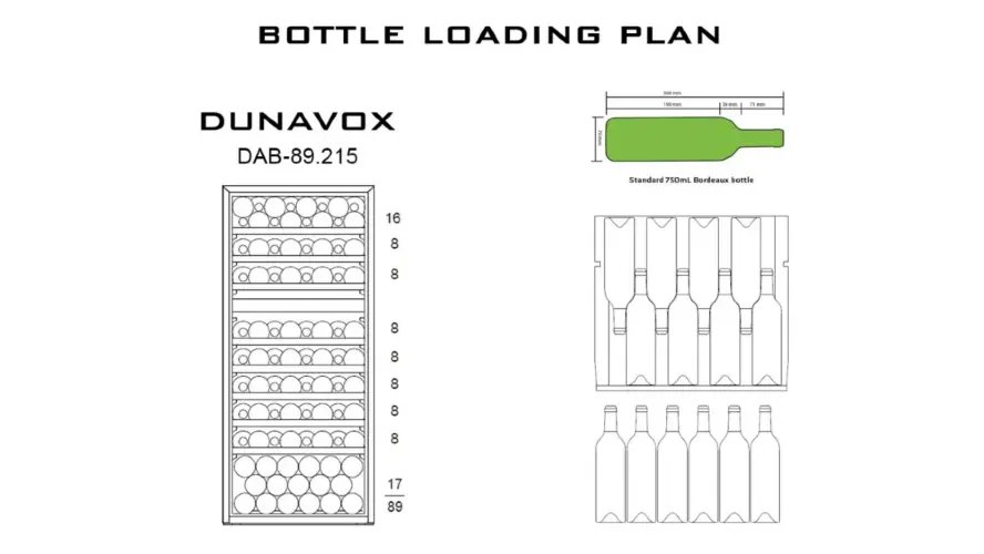Винный шкаф Dunavox DAB-89.215DW