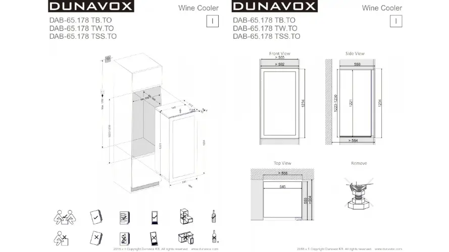 Винный шкаф Dunavox DAB-65.178TSS.TO