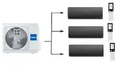 Мульти сплит-система на 3 комнаты 25+25+35 м2 Haier 2х AS25S2SF2FA-B+AS35S2SF2FA-B/3U55S2SR5FA Flexis Super Match