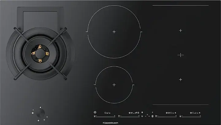 Газовая варочная панель с индукцией Kuppersbusch KIG 9850.0 SR-E5 Black Velvet